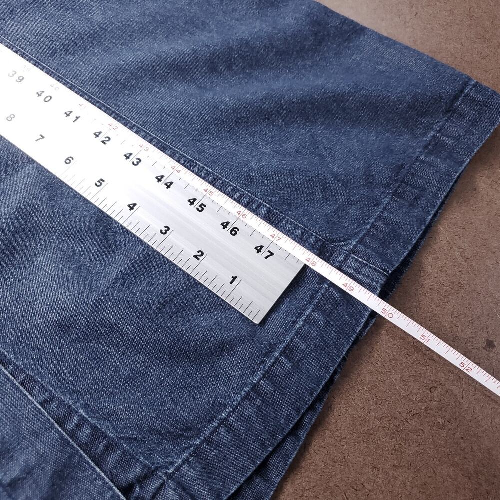 VTG Travelsmith Denim Maxi Dress Womens 16 Blue Dark Wash Button Up Sleeveless - Picture 8 of 11